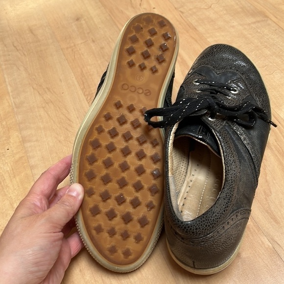 Ecco Women’s Street Lace brown pebbled leather golf shoes, size 10/10.5 - Picture 5 of 6